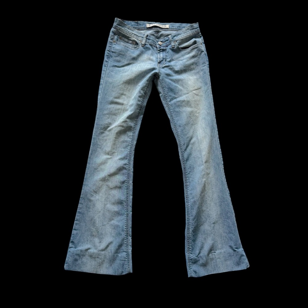 Y2K Express Low Rise Flare Jeans Light Wash Blue Stretch Sz 4